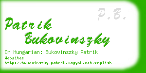 patrik bukovinszky business card